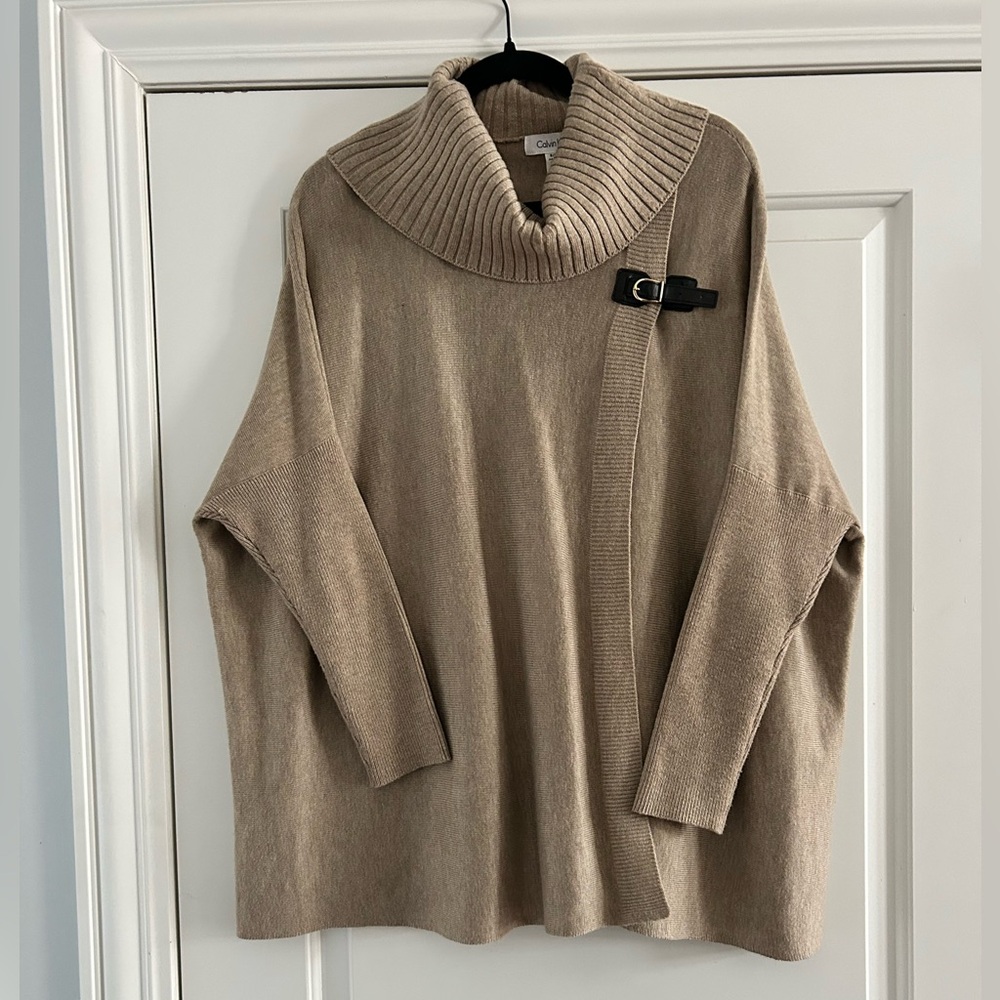 Calvin Klein Tan Cowl Neck Sweater Size S/M